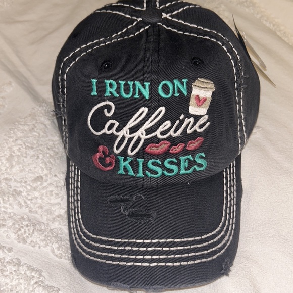 I RUN ON Caffeine ☕️ & KISSES 💋baseball cap - Picture 2 of 4
